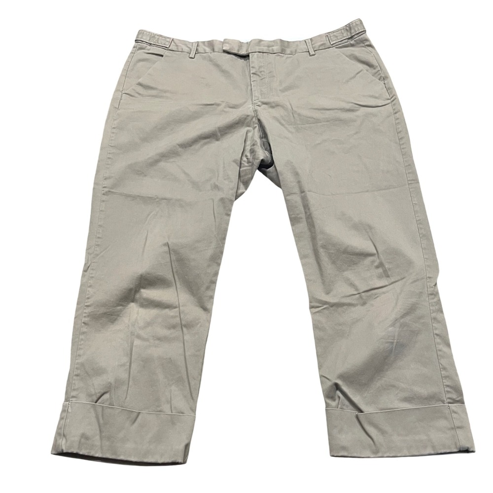Old Navy Womens Mid‎ Rise Chino Pants Size 16 Brown Khaki Cuffed Crop Twill